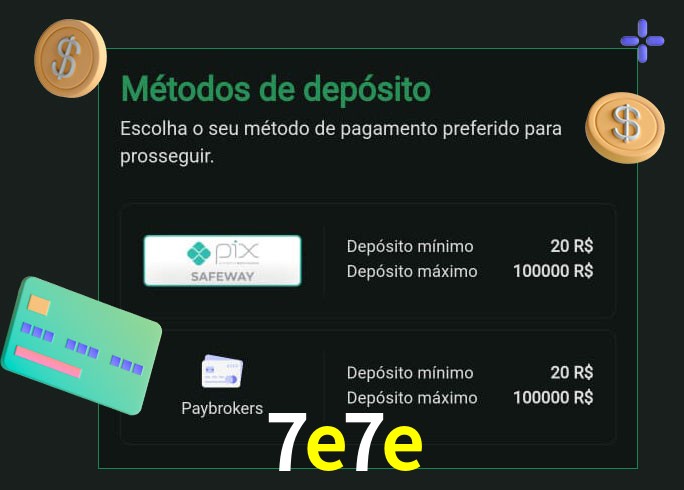 O cassino 7e7e oferece uma grande variedade de métodos de pagamento